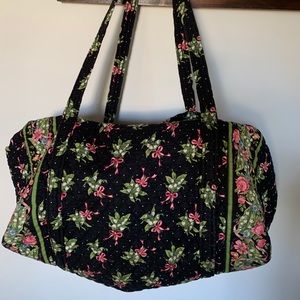 Vera Bradley black with flowers duffel bag